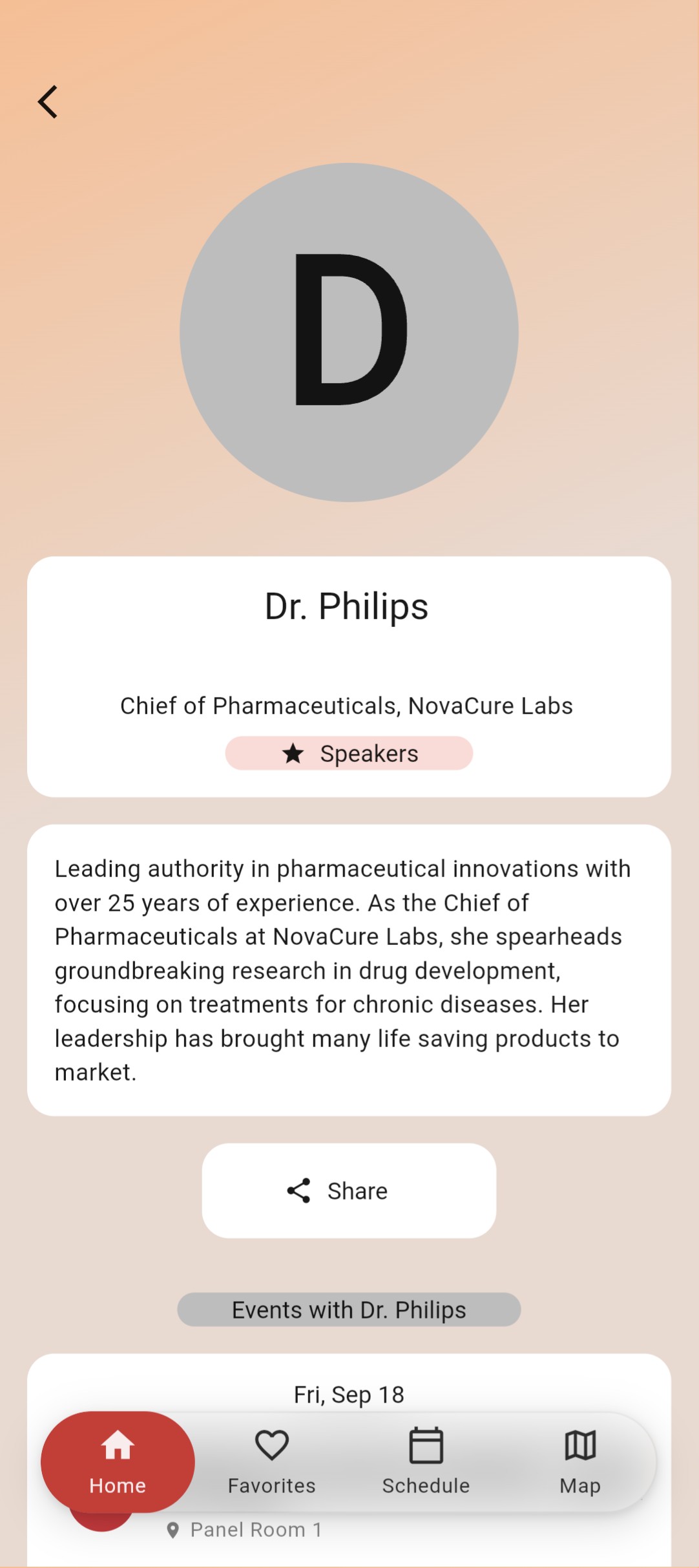 Venvi speaker profile screen